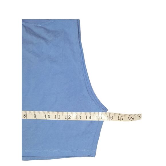 NWOT Zara Blue crop top with a round neckline L - Picture 5 of 6
